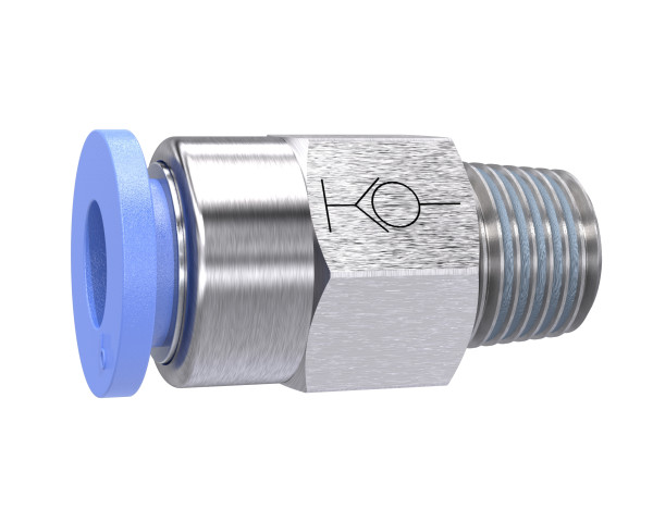 Gerade Steckverschraubung »Blaue Serie«, selbstabsper., R 1/8 a.