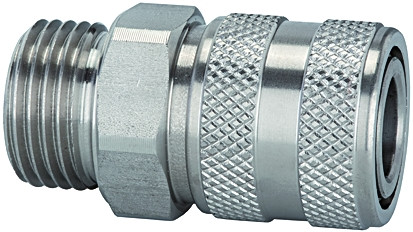 Schnellverschlusskupplung G 1/2 " aussen / Edelstahl 1.4305/Viton