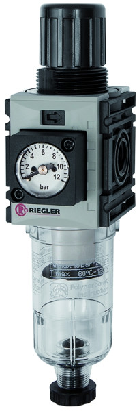 Filterregler »FUTURA - mini«, mit PC - Behälter, G 1/4 innen, Regelbereich 0,5 - 10 bar