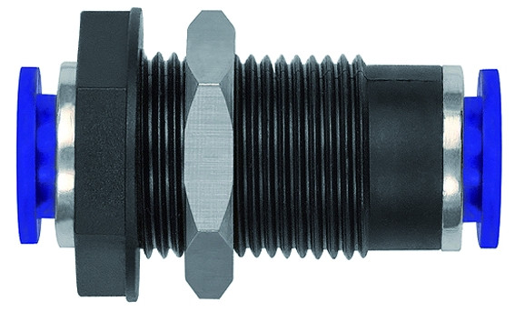Schottsteckverbindung gerade "Blaue Serie" M16 x 1,5, Schl. ø 8