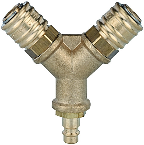 Verteiler, 2 Schnellverschlusskuppl. NW7,2, Nippel NW7,2-7,8 G1/2