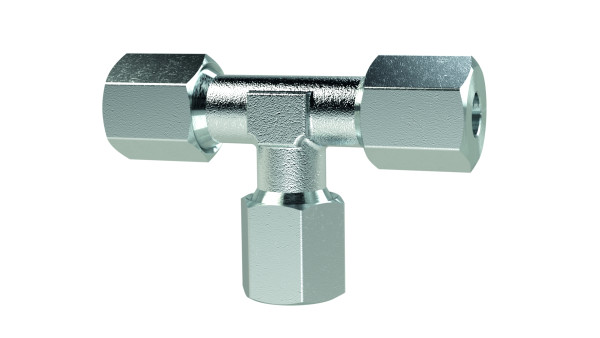 T-Verschraubung Stahl verzinkt allseit. Rohr AD 4mm
