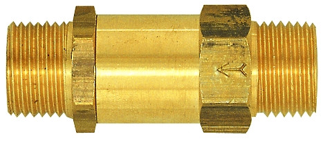 Rückschlagventil Messing G 1/2 a/a/ ger. Form, max. 16 bar, Öffnungsdruck min 0,4 bar