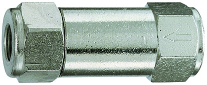 Rückschlagventil M 5 innen / Ms vernickelt, M5 innen, NBR, max 10 bar