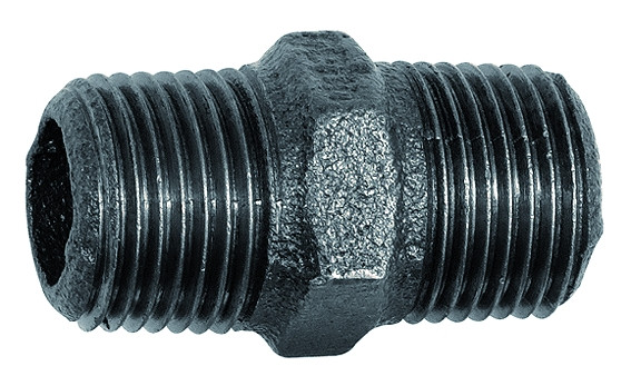 Doppelgewindenippel 280, R 1 a., R 1 a., Temperguss schwarz