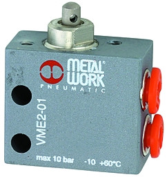 3/2-Wege-Miniaturventil / mech. betätigt Stössel / M 5 seitl