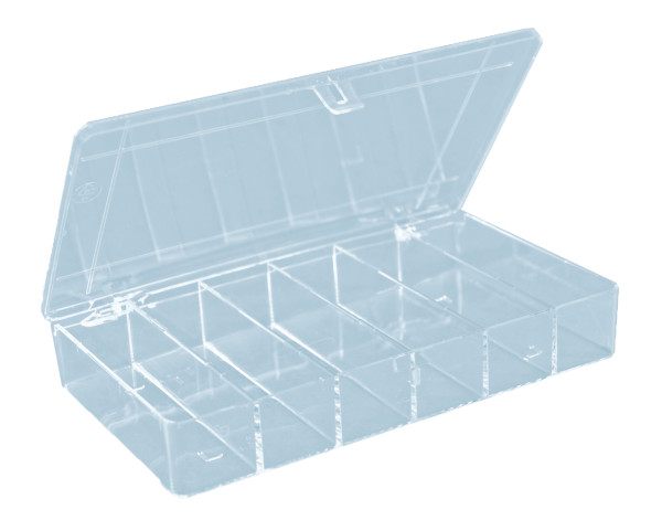Sortimentskasten PS-Mini 6 Fächer glasklar 210 x 120 x 36 mm