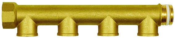 Verteilerrohr G 3/4"(IG/AG), Abgang 4 x G 1/2" (IG)