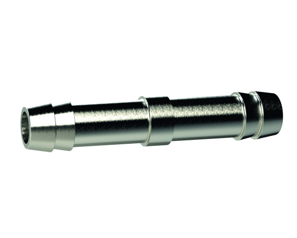 Doppelschlauchtülle , Schlauch 9mm l.W., Messing vernickelt , PN 16