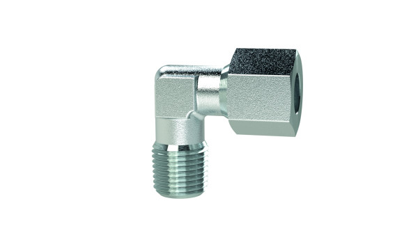 Winkel-Verschraubung R 1/8 a./Stahl verz. Rohr AD 8 mm