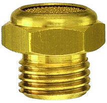 Schalldämpfer/ G 3/8 Außengewinde / aus Sinterbronze, flache Ausführung