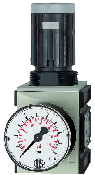 Druckregler "Futura2 G 1/4" ii, 2100 l/min, max. 16 bar mit Manometer , Regelbereich: 0,5 - 8 bar