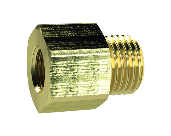Reduziernippel lang, G 3/8 " aussen- G 1/4" innen , Messing, SW 19, lange Version !