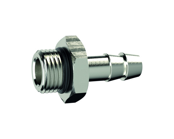 Einschraubschlauchtülle / G 3/8 Außengewinde, zylindrisch / für Schlauch LW 13, Messing vernickelt