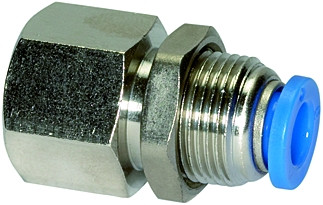 Schottsteckverschraubung "Blaue Serie" R 1/4 IG / Messing ve