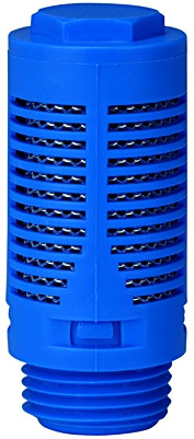 Kunststoff-Schalldämpfer / G 1/2 außen, Kunststoff blau -20 bis + 70 °C L=58mm