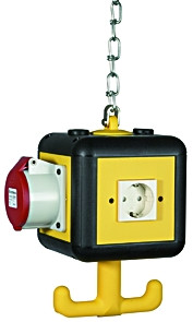 Versorgungseinheit "Cube" 3 Schuko-Steckdosen 16 A 2p+ E 23
