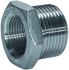 Riegler-Reduziernippel aus Edelstahl 1 1/2" AG 1"-IG 6-kt.