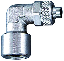 Winkel-Aufschraub. G 1/8 i./Ms vernick. für Schlauch 6/4