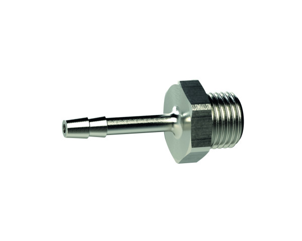 Einschraubschlauchtülle Messing vernickelt , G 1/4" AG, für Schlauch LW 9 mm, SW 32 , max. 25 bar
