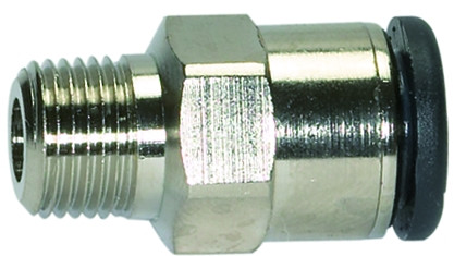 Gerade Einschraubverschr. "click-clock" R 1/8 AG / Ms vernic