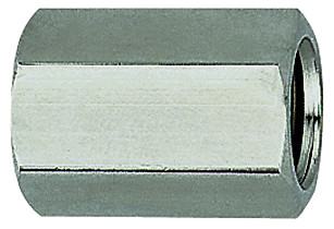 Muffe aus Edelstahl 1.4571, G 1/4", G 1/4" innen, 6-kant, L:26, SW 17