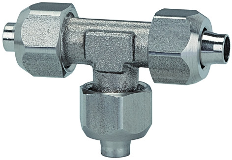 T-Verbinder / Edelstahl 1.4404 / für Schlauch-ø 6/4 / Druck: