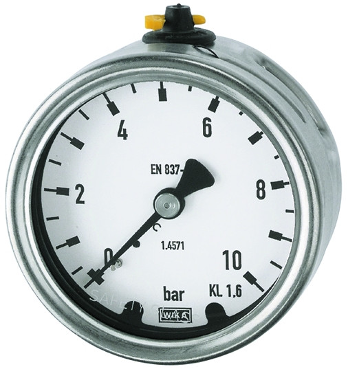 Manometer / G 1/4 rück. / 0-10 bar 63 mm / Chemieausführung