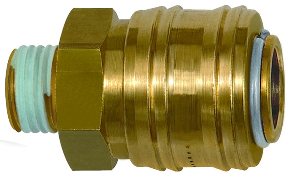 Schnellverschlusskupplung NW 7,2, MS blank, G 1/2 AG, beschichtet