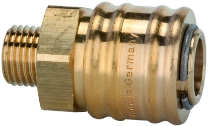 Kupplung / DN 7,2 G 3/8 außen/ Messing beidseit. absperrend