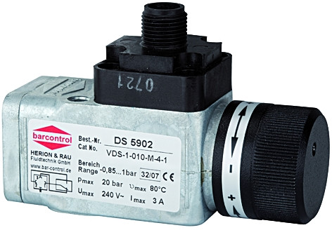 Vakuum-Druckschalter / anflanschbar -0,85 - 1 bar mit elektr