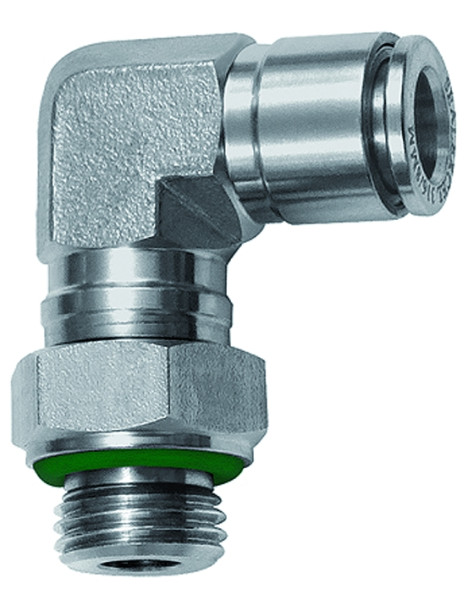 L-Steckverschraubung, drehbar, G 1/4 a., Schlauch-Ø 6, ES 1.4404