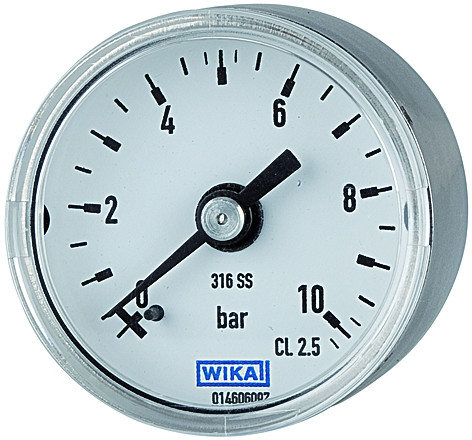 Manometer / Edelstahl 1.4571/40 mm / 0-10 bar / G 1/8 rückse