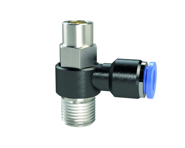 Winkel-Drosselrückschlagventil G 1/8"-6mm,abluftregelnd (Standard)