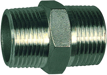 Riegler-Doppelgewindenippel G 1/2" aus Edelstahl