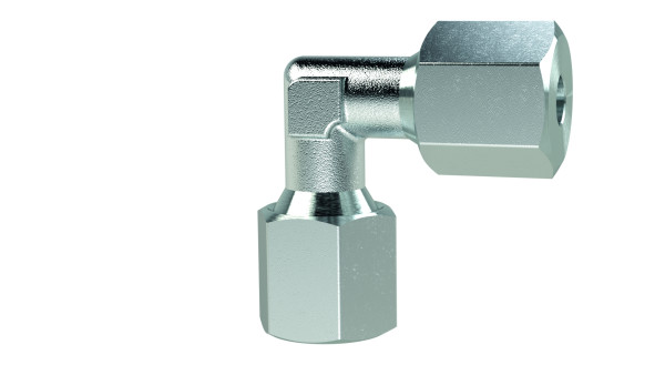 Winkel-Verschraubung Stahl verzinkt beids. Rohr AD 4 mm