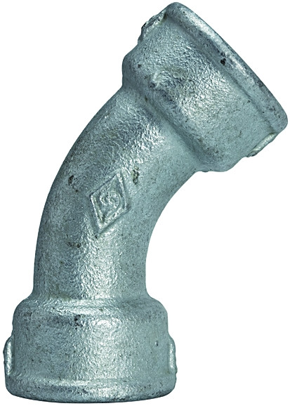 Bogen 41, 45° / Rp 1 1/4 " innen/innen, Temperguss verzinkt