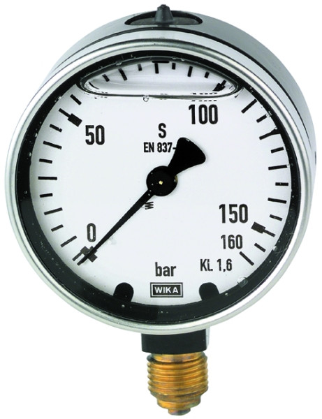 Glyzerin-Manometer / G 1/2 senkrecht 100 mm / 0-1000 bar / M