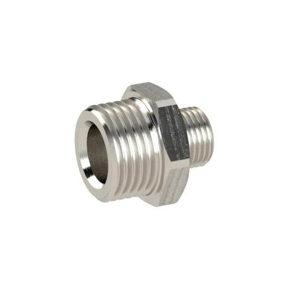 Doppelgewindenippel, zyl., G 3/4 a., G 3/4 a., SW 32, MS vern.