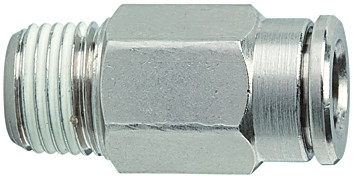 Gerade Einschraubverschraubung "metallica" R 1/4" aussen - 10mm,Messing vern. , Teflon beschichtet