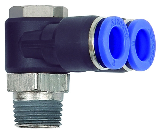 Y-Winkelsteckverschraubung »Blaue Serie«, drehbar, R 1/2 a. Ø 12mm