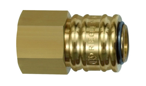Schnellverschlusskupplung G 1/2" i, NW7,2, Messing blank, selbstabstellend