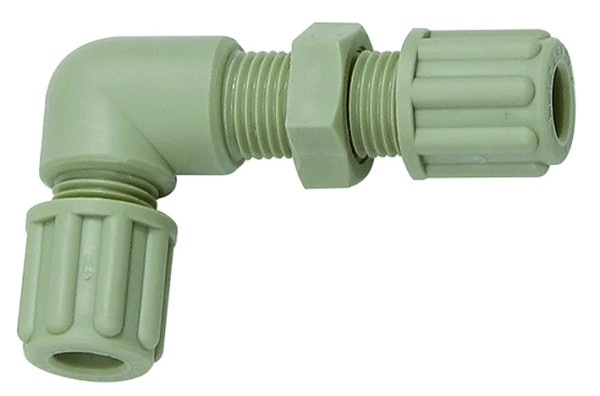 Winkel-Schottverbindung, M10x1,0, für Schlauch 4/6 mm, SW 14, PP