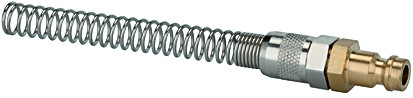 Nippel / NW 5 / mit Überwurfmutter und Knickschutzfeder / fü