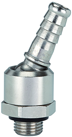 Schlauchtülle / drehbar / R 3/8 außen LW 6 mm / Stahl vern.