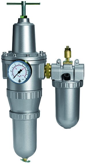 Wartungseinheit 2-teilig, Standard,G1/4" i, 600 l/min, max 25 bar mit Manometer