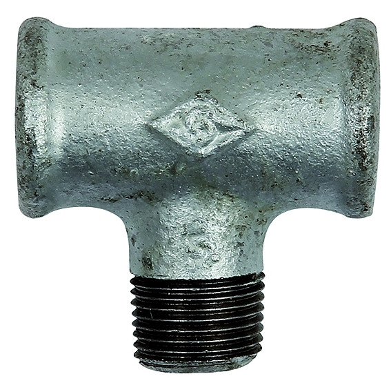 T-Einschraubstück Rp 1/2"(IG)-R 1/2"(AG), Temperguss verzinkt