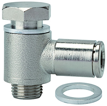 Winkelschwenkverschraubung / Serie >>metallica<< / M 5 außen,PN 16 , Schlauch 4 mm AD