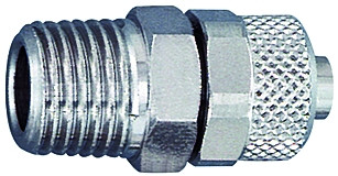 Einschraubverschraubung G 1/4" / Ms vernickelt konisch/Schl.-Dm 6/4, SW 14