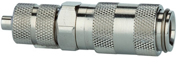 Kupplung / DN 2,7 für Schlauch 3x5 mm Messing vernickelt
